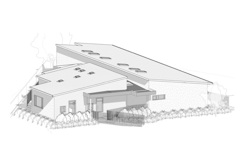 A drawing of accessible Rowan Apartments building in Hawke's Bay