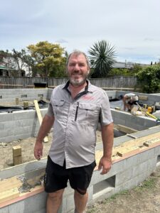 Julian Davis from Davcon Construction at the Rowan Apartments building site.