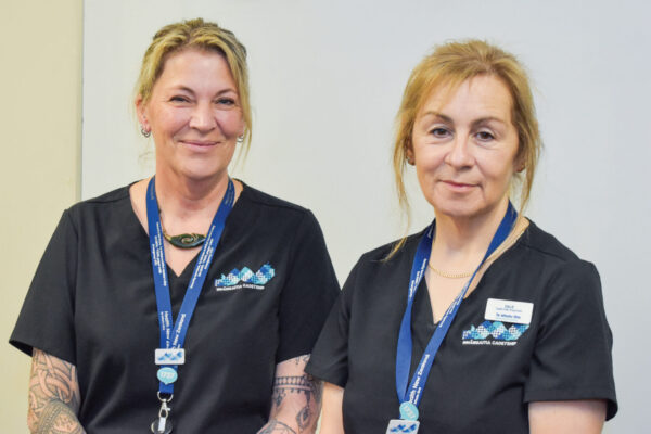 Left is Sharon Steed with Dale Simi, Cadet Peer Supervisors at Health New Zealand Hawke's Bay (working together with Cadet Team Lead Hayley Reid and Clinical Nurse Educator Anna Harvey not pictured)